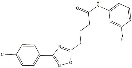 4-[3-(4-chlorophenyl)-1,2,4-oxadiazol-5-yl]-N-(3-fluorophenyl)butanamide,900136-33-6,结构式