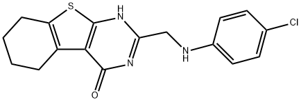 2-[(4-chloroanilino)methyl]-5,6,7,8-tetrahydro[1]benzothieno[2,3-d]pyrimidin-4(3H)-one 化学構造式