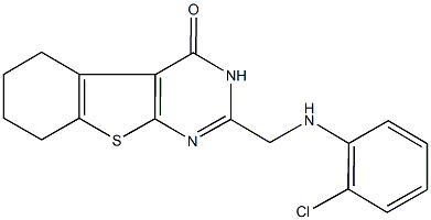 2-[(2-chloroanilino)methyl]-5,6,7,8-tetrahydro[1]benzothieno[2,3-d]pyrimidin-4(3H)-one Structure