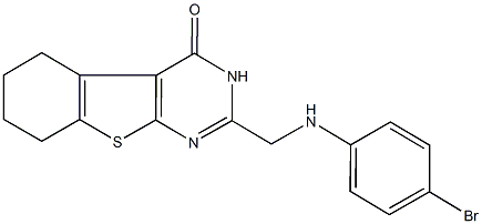 2-[(4-bromoanilino)methyl]-5,6,7,8-tetrahydro[1]benzothieno[2,3-d]pyrimidin-4(3H)-one Structure