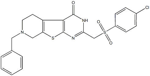 7-benzyl-2-{[(4-chlorophenyl)sulfonyl]methyl}-5,6,7,8-tetrahydropyrido[4',3':4,5]thieno[2,3-d]pyrimidin-4(3H)-one Structure