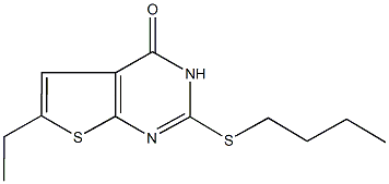 2-(butylsulfanyl)-6-ethylthieno[2,3-d]pyrimidin-4(3H)-one Struktur
