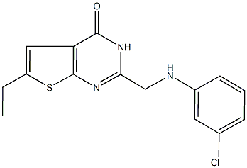 2-[(3-chloroanilino)methyl]-6-ethylthieno[2,3-d]pyrimidin-4(3H)-one,900454-79-7,结构式
