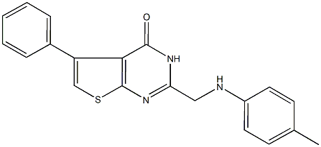 5-phenyl-2-(4-toluidinomethyl)thieno[2,3-d]pyrimidin-4(3H)-one Structure