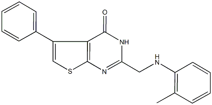 5-phenyl-2-(2-toluidinomethyl)thieno[2,3-d]pyrimidin-4(3H)-one Structure