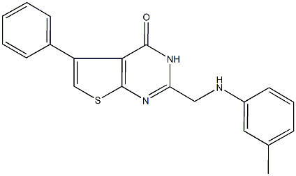 5-phenyl-2-(3-toluidinomethyl)thieno[2,3-d]pyrimidin-4(3H)-one Struktur