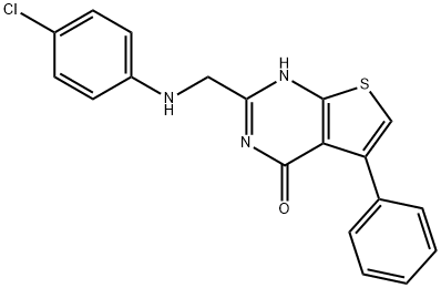 2-[(4-chloroanilino)methyl]-5-phenylthieno[2,3-d]pyrimidin-4(3H)-one Structure