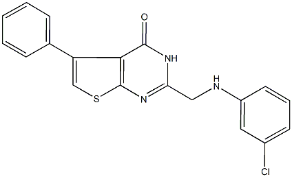 2-[(3-chloroanilino)methyl]-5-phenylthieno[2,3-d]pyrimidin-4(3H)-one,900468-70-4,结构式