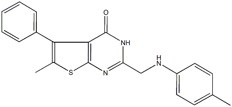 6-methyl-5-phenyl-2-(4-toluidinomethyl)thieno[2,3-d]pyrimidin-4(3H)-one Structure