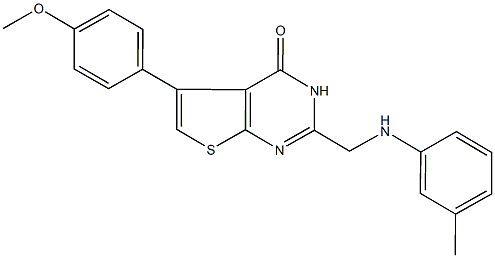 5-(4-methoxyphenyl)-2-(3-toluidinomethyl)thieno[2,3-d]pyrimidin-4(3H)-one Structure