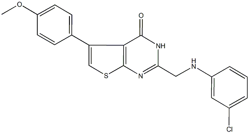 2-[(3-chloroanilino)methyl]-5-(4-methoxyphenyl)thieno[2,3-d]pyrimidin-4(3H)-one Structure