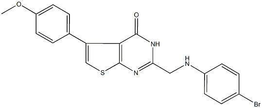 2-[(4-bromoanilino)methyl]-5-(4-methoxyphenyl)thieno[2,3-d]pyrimidin-4(3H)-one 结构式