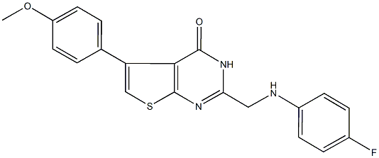 2-[(4-fluoroanilino)methyl]-5-(4-methoxyphenyl)thieno[2,3-d]pyrimidin-4(3H)-one Structure