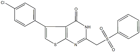 5-(4-chlorophenyl)-2-[(phenylsulfonyl)methyl]thieno[2,3-d]pyrimidin-4(3H)-one 结构式