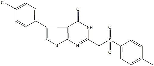 5-(4-chlorophenyl)-2-{[(4-methylphenyl)sulfonyl]methyl}thieno[2,3-d]pyrimidin-4(3H)-one,900490-16-6,结构式