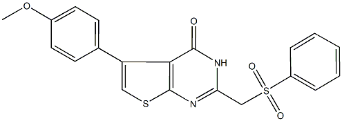 5-(4-methoxyphenyl)-2-[(phenylsulfonyl)methyl]thieno[2,3-d]pyrimidin-4(3H)-one,900491-67-0,结构式