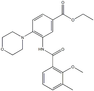 ethyl 3-[(2-methoxy-3-methylbenzoyl)amino]-4-(4-morpholinyl)benzoate 化学構造式