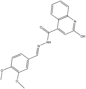 N'-(3,4-dimethoxybenzylidene)-2-hydroxy-4-quinolinecarbohydrazide Structure