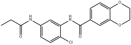 N-[2-chloro-5-(propionylamino)phenyl]-2,3-dihydro-1,4-benzodioxine-6-carboxamide Structure
