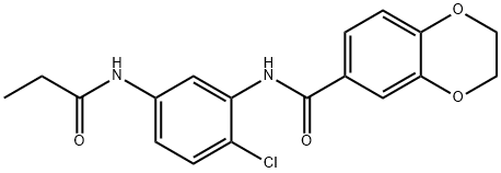 N-[2-chloro-5-(propionylamino)phenyl]-2,3-dihydro-1,4-benzodioxine-6-carboxamide|