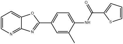 N-(2-methyl-4-[1,3]oxazolo[4,5-b]pyridin-2-ylphenyl)-2-thiophenecarboxamide Structure