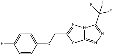 6-[(4-fluorophenoxy)methyl]-3-(trifluoromethyl)[1,2,4]triazolo[3,4-b][1,3,4]thiadiazole Struktur