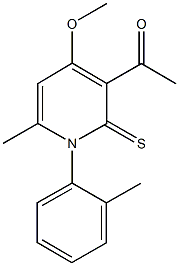 1-[4-methoxy-6-methyl-1-(2-methylphenyl)-2-thioxo-1,2-dihydro-3-pyridinyl]ethanone Structure