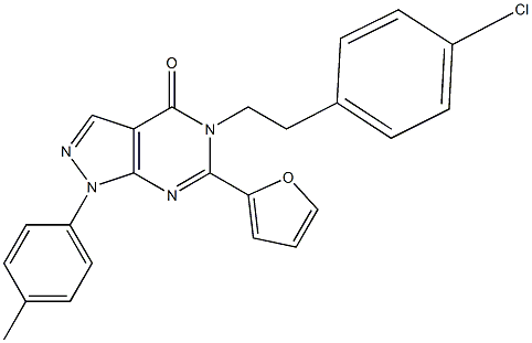 901022-15-9 5-[2-(4-chlorophenyl)ethyl]-6-(2-furyl)-1-(4-methylphenyl)-1,5-dihydro-4H-pyrazolo[3,4-d]pyrimidin-4-one