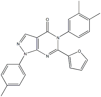 901022-29-5 5-(3,4-dimethylphenyl)-6-(2-furyl)-1-(4-methylphenyl)-1,5-dihydro-4H-pyrazolo[3,4-d]pyrimidin-4-one