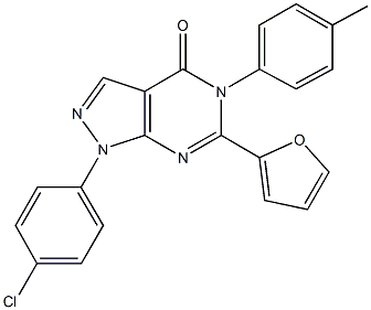 1-(4-chlorophenyl)-6-(2-furyl)-5-(4-methylphenyl)-1,5-dihydro-4H-pyrazolo[3,4-d]pyrimidin-4-one|