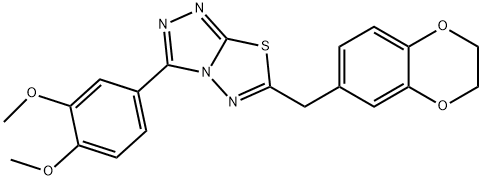 6-(2,3-dihydro-1,4-benzodioxin-6-ylmethyl)-3-(3,4-dimethoxyphenyl)[1,2,4]triazolo[3,4-b][1,3,4]thiadiazole Struktur