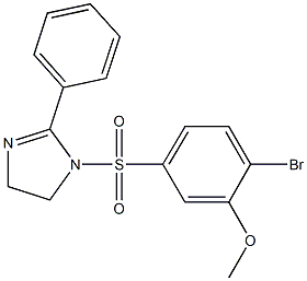 2-bromo-5-[(2-phenyl-4,5-dihydro-1H-imidazol-1-yl)sulfonyl]phenyl methyl ether,902116-65-8,结构式