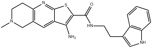 3-amino-N-[2-(1H-indol-3-yl)ethyl]-6-methyl-5,6,7,8-tetrahydrothieno[2,3-b][1,6]naphthyridine-2-carboxamide Structure