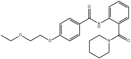 4-(2-ethoxyethoxy)-N-[2-(1-piperidinylcarbonyl)phenyl]benzamide 化学構造式