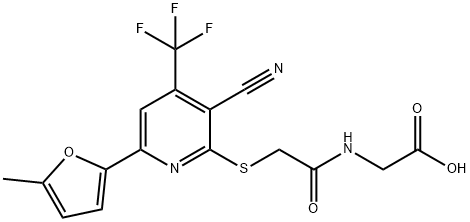 [({[3-cyano-6-(5-methyl-2-furyl)-4-(trifluoromethyl)-2-pyridinyl]sulfanyl}acetyl)amino]acetic acid 结构式