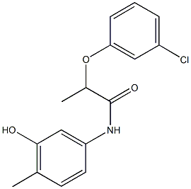 2-(3-chlorophenoxy)-N-(3-hydroxy-4-methylphenyl)propanamide Structure