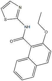 2-ethoxy-N-(1,3-thiazol-2-yl)-1-naphthamide 化学構造式