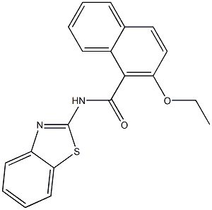 N-(1,3-benzothiazol-2-yl)-2-ethoxy-1-naphthamide 结构式