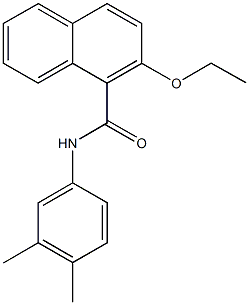 N-(3,4-dimethylphenyl)-2-ethoxy-1-naphthamide Struktur