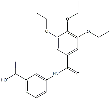 3,4,5-triethoxy-N-[3-(1-hydroxyethyl)phenyl]benzamide 化学構造式