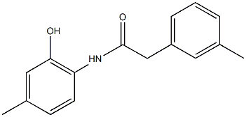 N-(2-hydroxy-4-methylphenyl)-2-(3-methylphenyl)acetamide 化学構造式