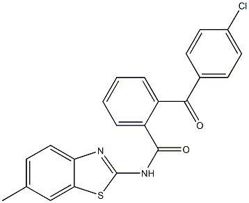 2-(4-chlorobenzoyl)-N-(6-methyl-1,3-benzothiazol-2-yl)benzamide,903091-28-1,结构式
