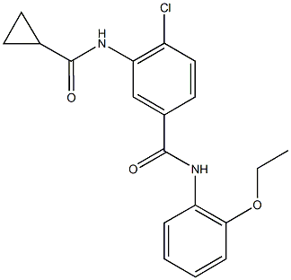 4-chloro-3-[(cyclopropylcarbonyl)amino]-N-(2-ethoxyphenyl)benzamide 化学構造式