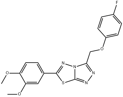 6-(3,4-dimethoxyphenyl)-3-[(4-fluorophenoxy)methyl][1,2,4]triazolo[3,4-b][1,3,4]thiadiazole 结构式