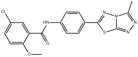 5-chloro-2-methoxy-N-[4-(3-methyl[1,2,4]triazolo[3,4-b][1,3,4]thiadiazol-6-yl)phenyl]benzamide,903196-44-1,结构式