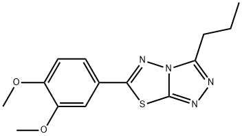 6-(3,4-dimethoxyphenyl)-3-propyl[1,2,4]triazolo[3,4-b][1,3,4]thiadiazole 化学構造式