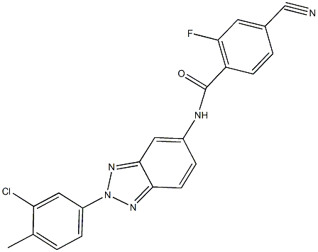 N-[2-(3-chloro-4-methylphenyl)-2H-1,2,3-benzotriazol-5-yl]-4-cyano-2-fluorobenzamide Structure
