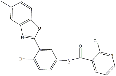 2-chloro-N-[4-chloro-3-(5-methyl-1,3-benzoxazol-2-yl)phenyl]nicotinamide,903434-46-8,结构式