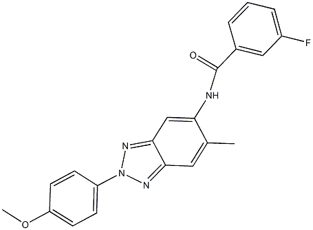 3-fluoro-N-[2-(4-methoxyphenyl)-6-methyl-2H-1,2,3-benzotriazol-5-yl]benzamide Structure