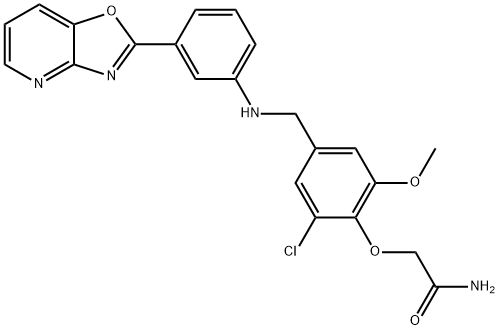 2-{2-chloro-6-methoxy-4-[(3-[1,3]oxazolo[4,5-b]pyridin-2-ylanilino)methyl]phenoxy}acetamide,903469-61-4,结构式